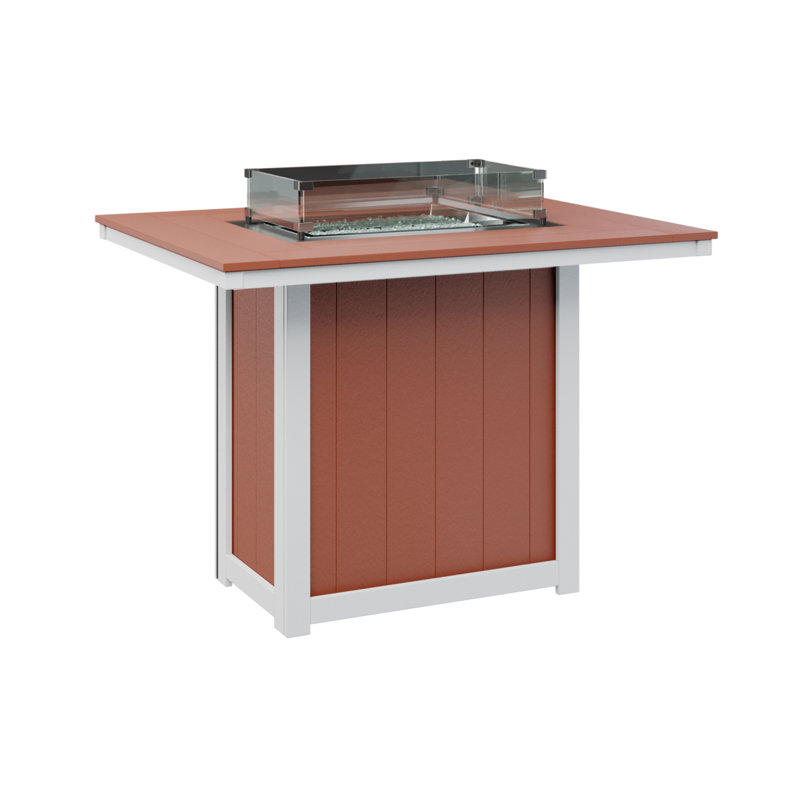 Berlin Gardens Donoma 54″ Rectangular Bar Fire Pit Table, 38.87" H x 53.87" W x 41.37" D, Mango Orange