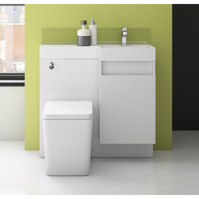 Bathroom Vanity with Semi-Recessed Composite Resin Basin