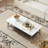 Coffee Table Rectangular Center Table for Living Room Open Space Side Table with Metal Frame