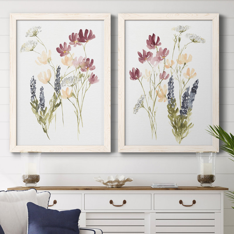 Toile encadrée de qualité supérieure Lobelia Garden I - prête à être accrochée, H 37,5 po x l 55 po x P 1,5 po