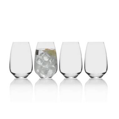 Mikasa Gail Optic Highball Tumbler Cups, Clear