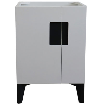 Base de meuble-lavabo simple 24 po seulement en blanc