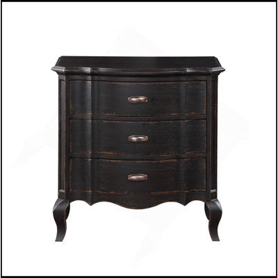 Table de chevet au fini noir antique