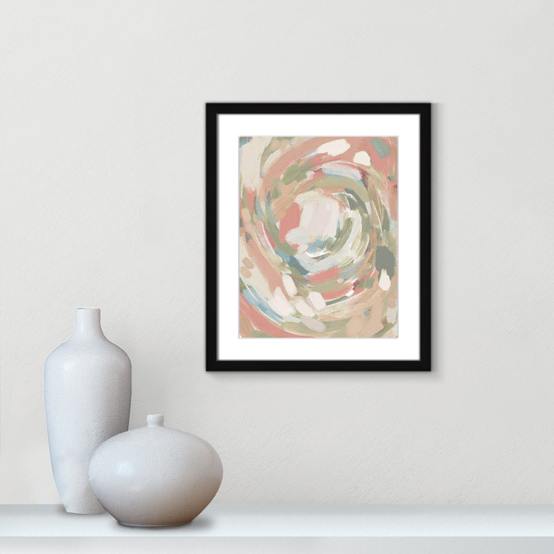 «Carmelo Abstract Energy Spring Colors on Paper» par Leah Straatsma, reproduction, Cadre noir mat