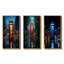«Red Téléphone Booth Urban Reflections», 3 pièces sur toile-1173672-1173673