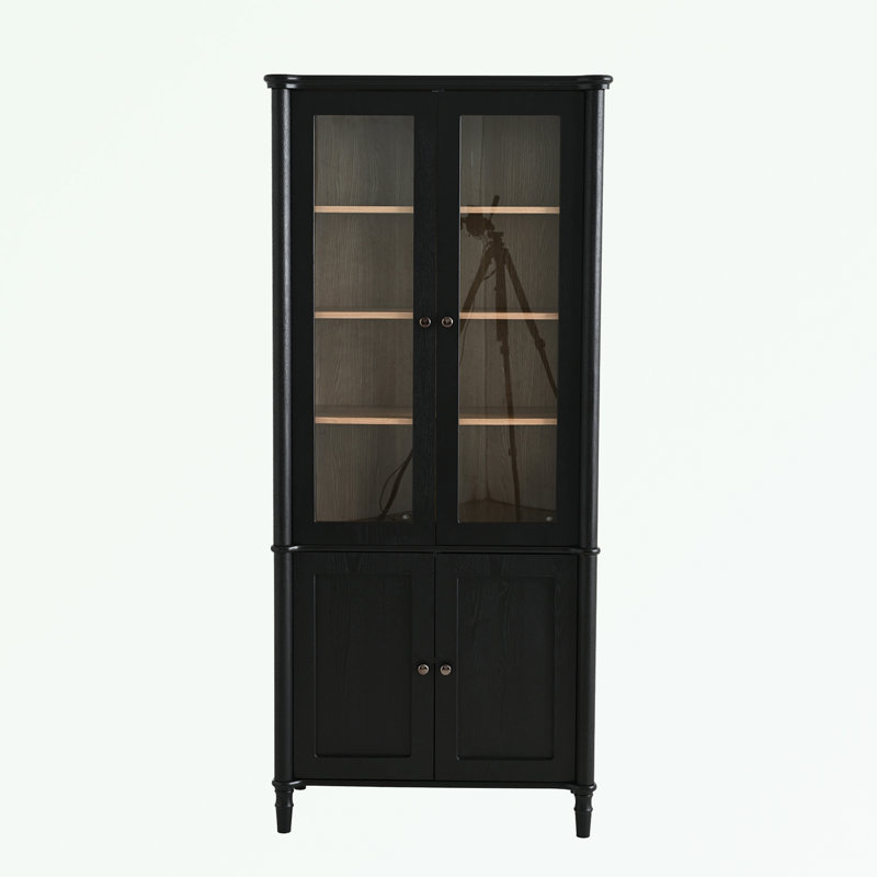 Armoire haute avec portes doubles en verre