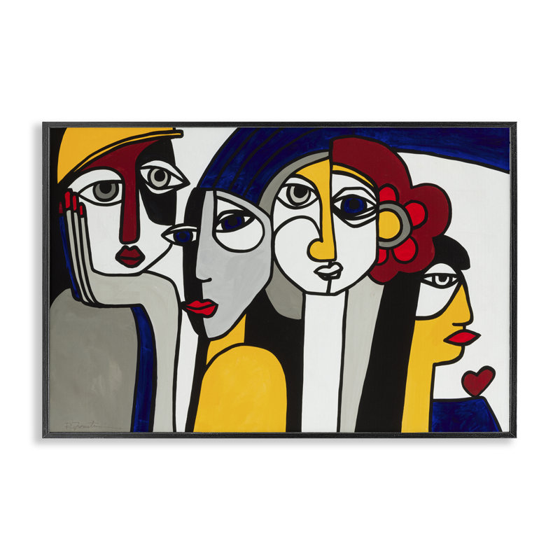 Portrait de teintes primaires, giclée encadrée, conception par Ruth Fromstein, H 12 po x l 18 po, Giclée encadrée noir minuit