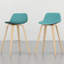 Tabouret de bar / tabouret de bar bleu rembourré - 2 paires de tabourets de style moderne Mid-Century