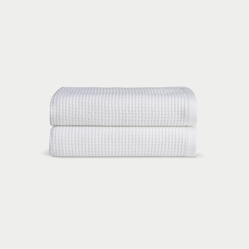 Waffle Hand Towels, White