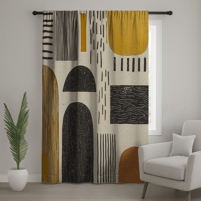 Rideaux abstraits, voilages et voilages abstraits - 1 panneau, Blocage, 50" x 80" - 1 Panel