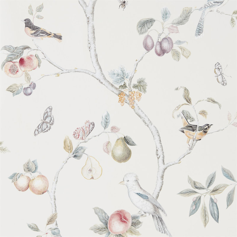 Fruit Aviary Wallpaper, Cream/Multi