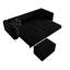 Canapé-lit convertible 4 places de 248 cm x 79 cm (97,7 po x 31 po), profondeur d'assise de 72 cm (28,4 po), avec dossier amovible, capitonnage moderne à boutons, revêtement en velours noir confortable, coussins doux et moelleux pour un confort optimal.