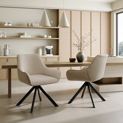 Gefjun 46cm H Swivel Dining Chairs, Modern Upholstered Armchairs for Dining Room Kitchen Living Room