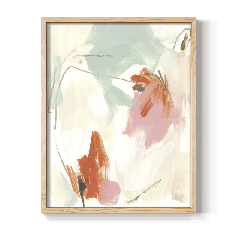 Reproduction encadrée Peach Blossom Mirage II - bois massif, H 21 po x l 17 po, Encadré naturel