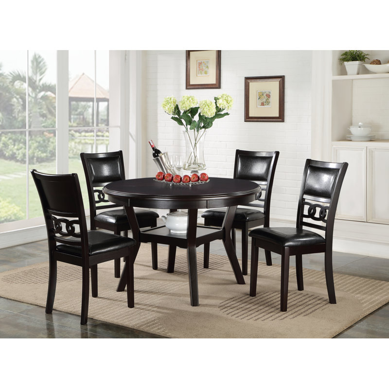 Ensemble de salle à manger Ziemer Jackins, Ébène, H 30 po x L 47,25 po x l 47,25 po