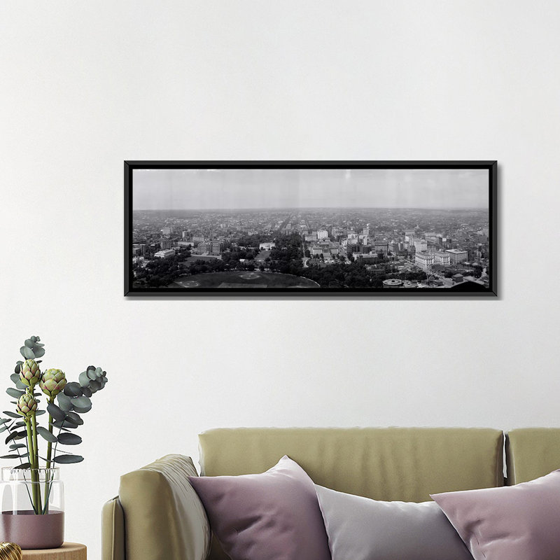 «North View Washington DC» par Panoramic Images - Reproduction d'art sur toile tendue sur châssis, Toile avec cadre noir