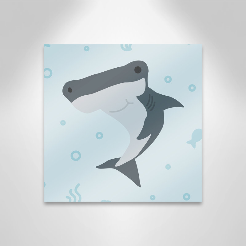 Impression sur papier Happy Hammerhead, H 16 po x l 16 po x P 1,5 po, Canevas