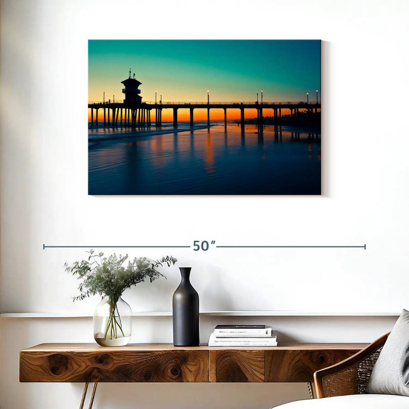 Huntington dock nightfall Aletra, H 24 po x l 36 po