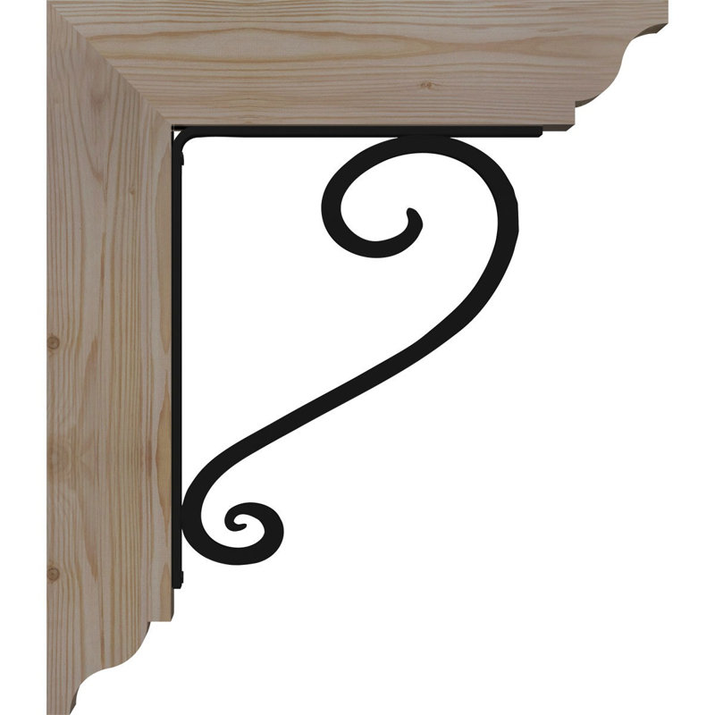3 1/2"W x 13 1/2"D x 16"H Edwards Traditional Ironcrest Smooth Bracket, Western Red Cedar (2"W x 5 1/2"D x 8"H Iron Bracket)