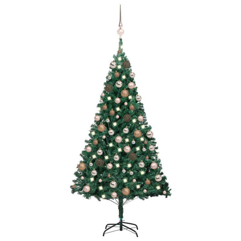 Artificial Christmas Tree with LEDs&Ball Set, 4.92ft H