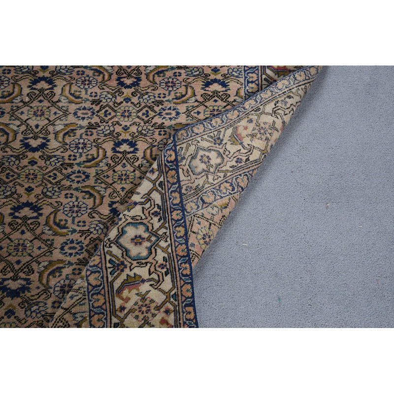 Tapis luxueux, tapis turc, grands tapis 6,1 x 8,8 pi, tapis beige, tapis rétro, tapis rétro