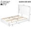 Structure de lit grand blanc en bois massif, limite de poids de 600 lb, compatibilité du matelas de 8 à 10 po, assemblage facile pour la chambre à coucher, installation rapide, taille, bois, capacité, ajustement, élégance et rénovation de meubles