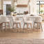 Tabouret de bar pivotant rembourré de style moderne du milieu du siècle avec cadre en bois massif (ensemble de 3)