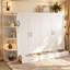 Lit escamotable escamotable, lit plateforme escamotable avec tablette, placards latéraux et tiroirs, lit-armoire pliable, lit caché multifonctionnel, lit-armoire convertible pour chambre d'amis, appartement ou bureau à domicile-677168264-677168265