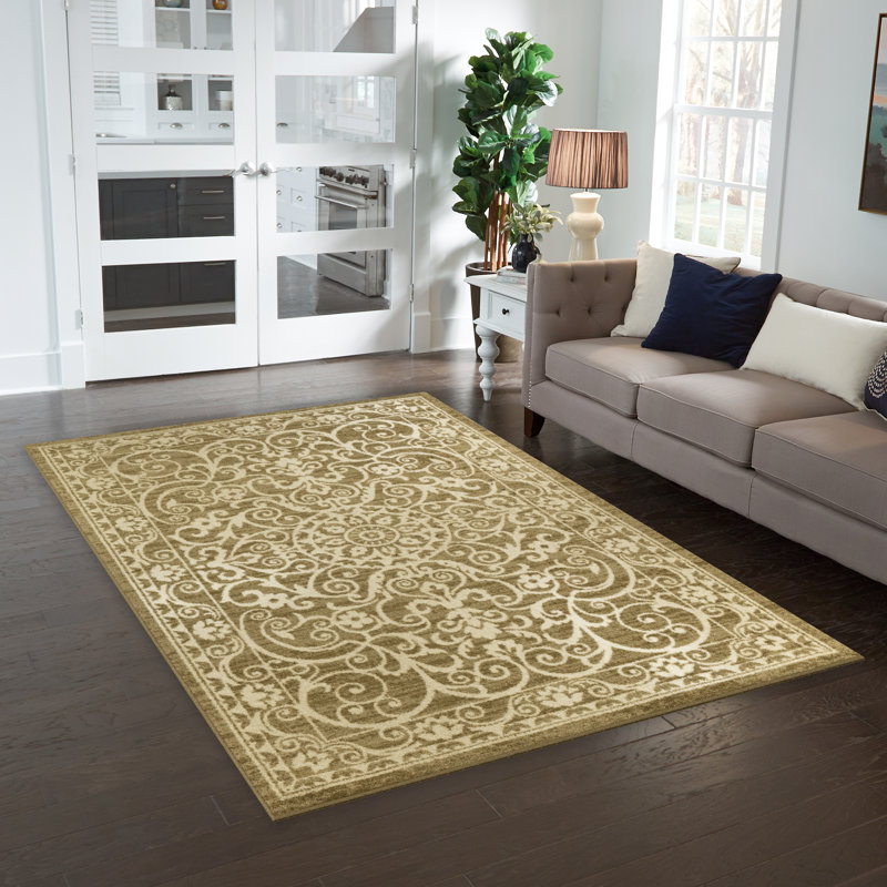 Tapis oriental intense Dreyfuss, Rectangle 5 pi x 7 pi, Beige 