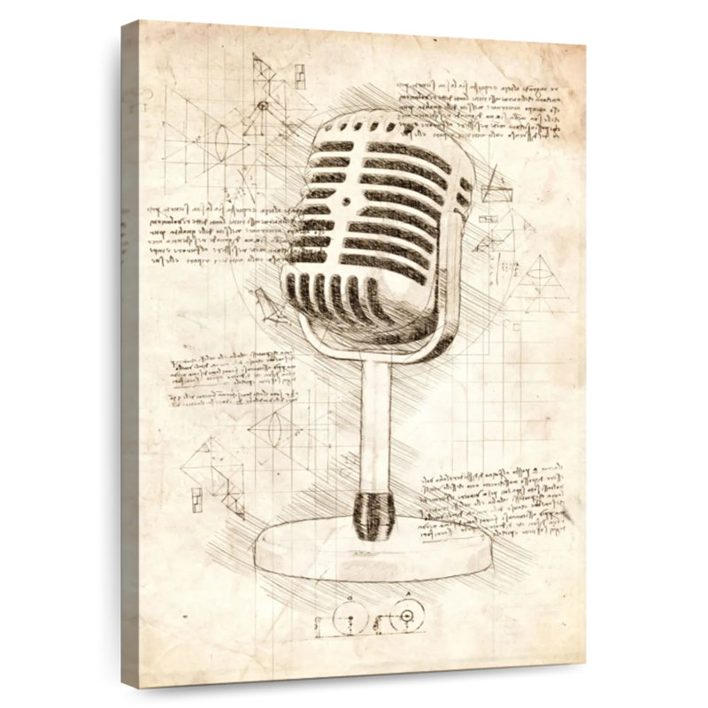 Abarca Microphone Blueprint, 24" H x 16" W