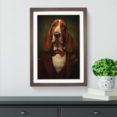 Basset Hound Dadaism Art - Framed Print