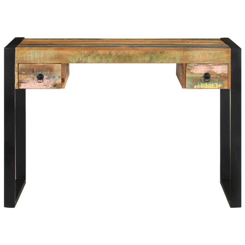 Solid Wood Top Metal Base Writing Desk