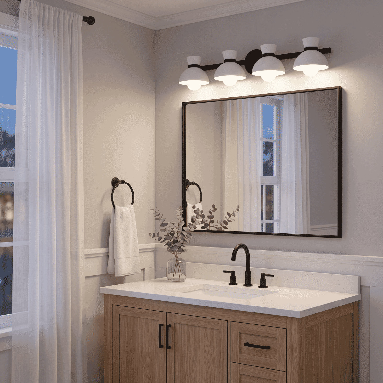 Zurie 4-Light Vanity Light, Matte Black
