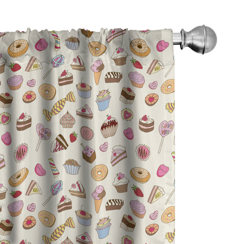 Paire de rideaux semi-transparents Dessert, 28 po x 63 po