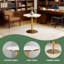Table à piédestal moderne de 31,5 pouces de style Mid-Century, table de salle à manger multifonctionnelle pour 4 à 6 personnes et grande table basse, plateau en MDF blanc pour le salon, la cuisine et le bureau-133525927-133525929