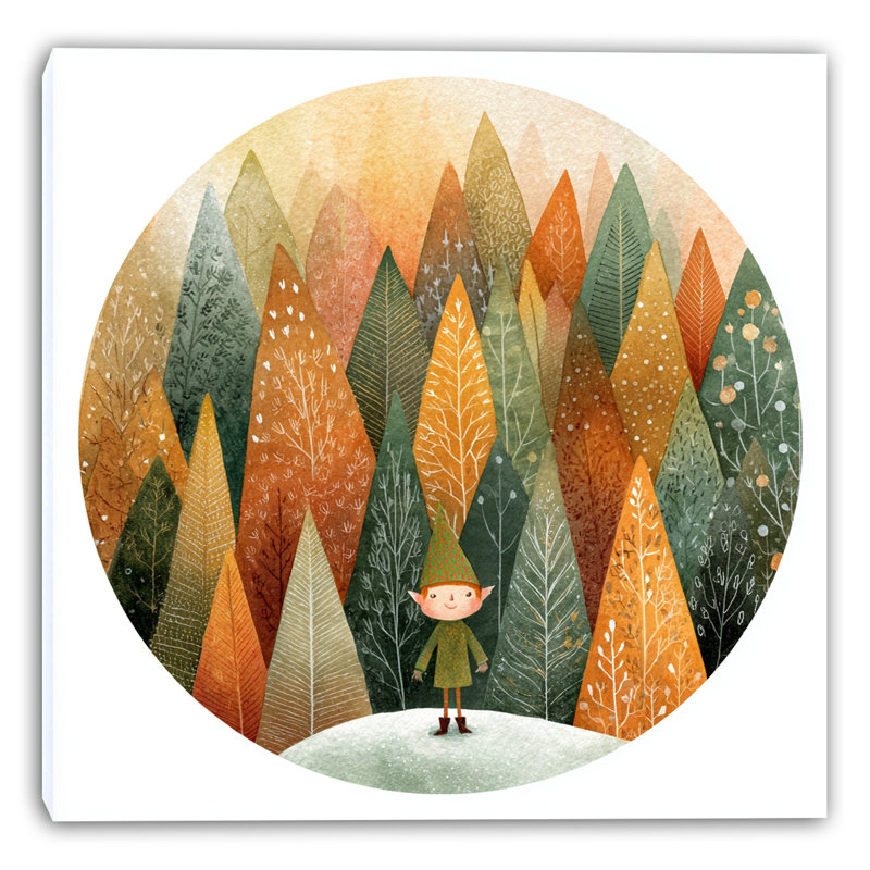 Forest Circle Wanderer Wrapped Canvas Wall Art