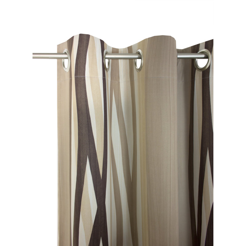 Brecken Room Darkening Curtain Single Panel, Brown, 145cm Width x 180cm Drop