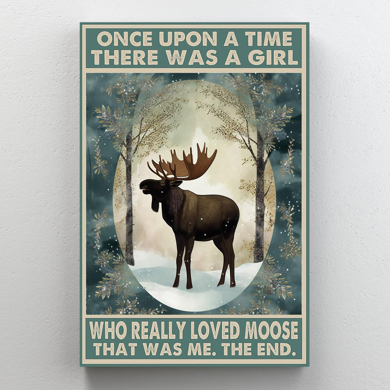 «Who Really Love Moose», impression rectangle de 1 pièce «Who Really Love Moose», reproduction d'art graphique sur toile tendue