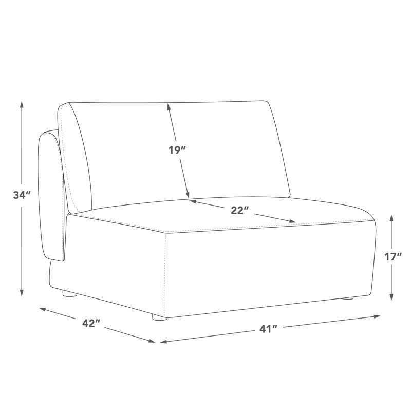 Aneika Armless Upholstered Chair, Dove Gray Polyester