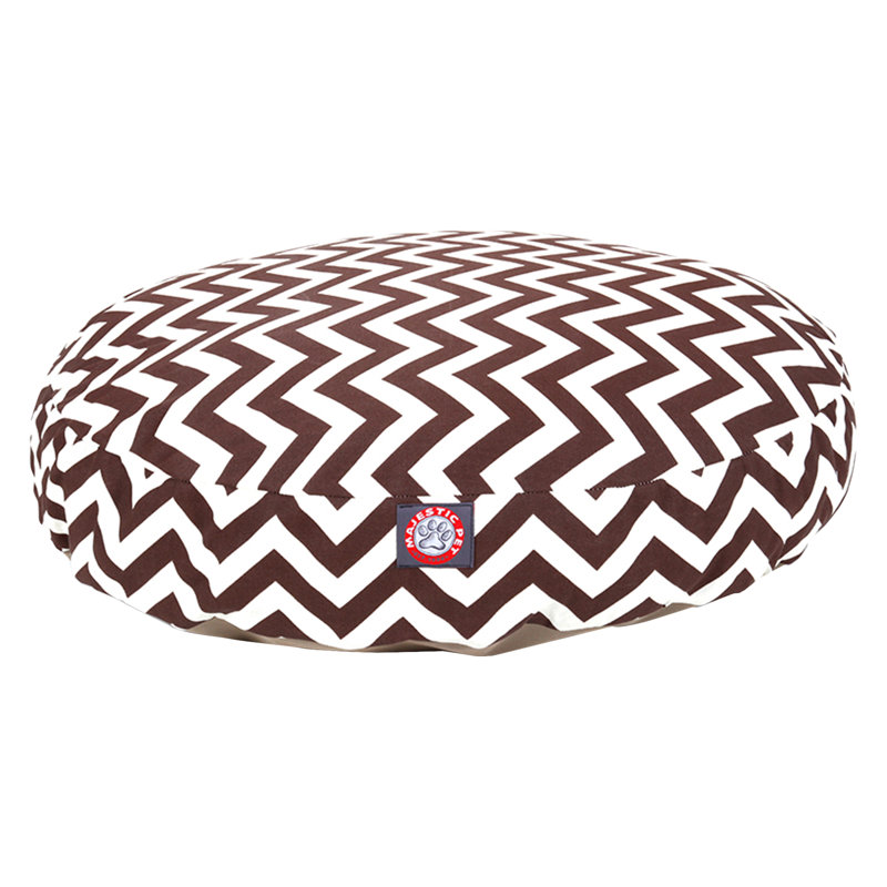 Coussin Zig Zag, Petit (l 30 po x P 30 po x H 4 po), Chocolat