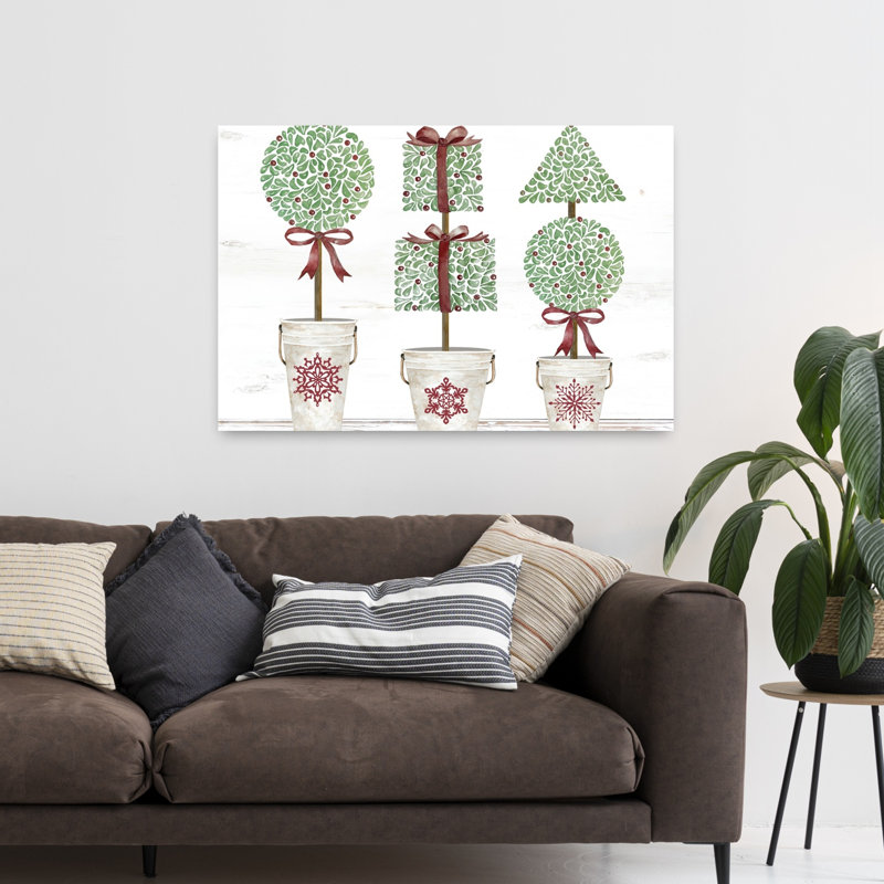 Merry Topiaries, art hivernal contemporain, H 48 po x l 32 po