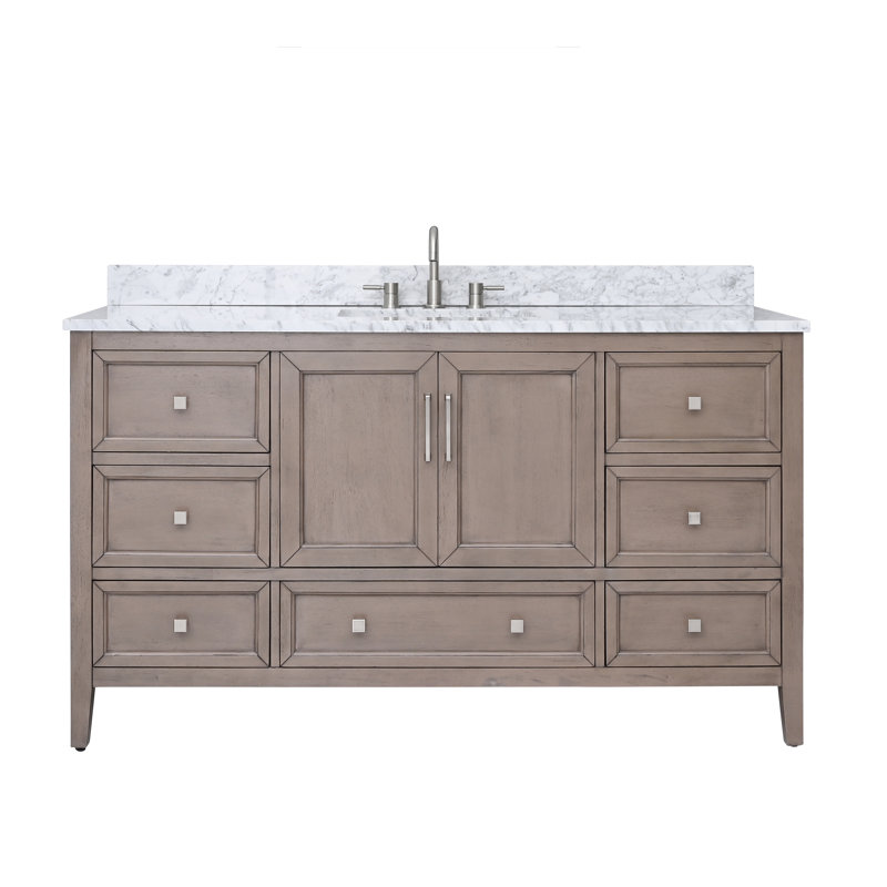 Ensemble de meuble-lavabo simple 61 po Murrieta, Chêne gris