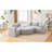 114.9" Boneless Modular With Unique Curved - End Design, Comfortable Seating, And Foam Core In Grey Sectional Construction