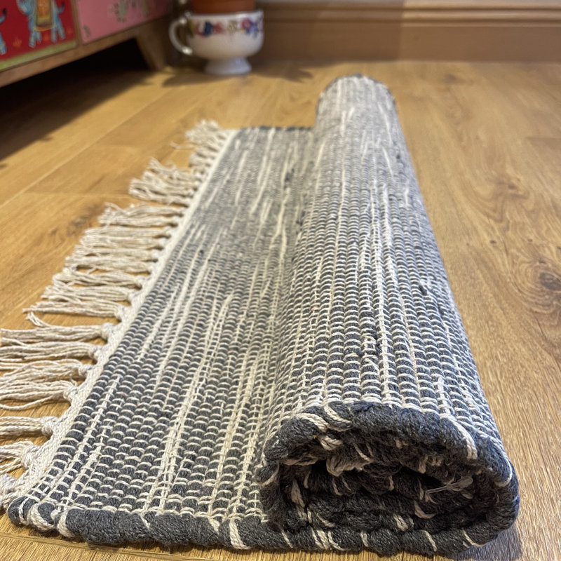 Efrat Cotton Hand Woven Area Rug, Runner 60 x 210cm