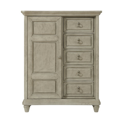Commode à 5 tiroirs Alcott Hill® Darothy en gris clair