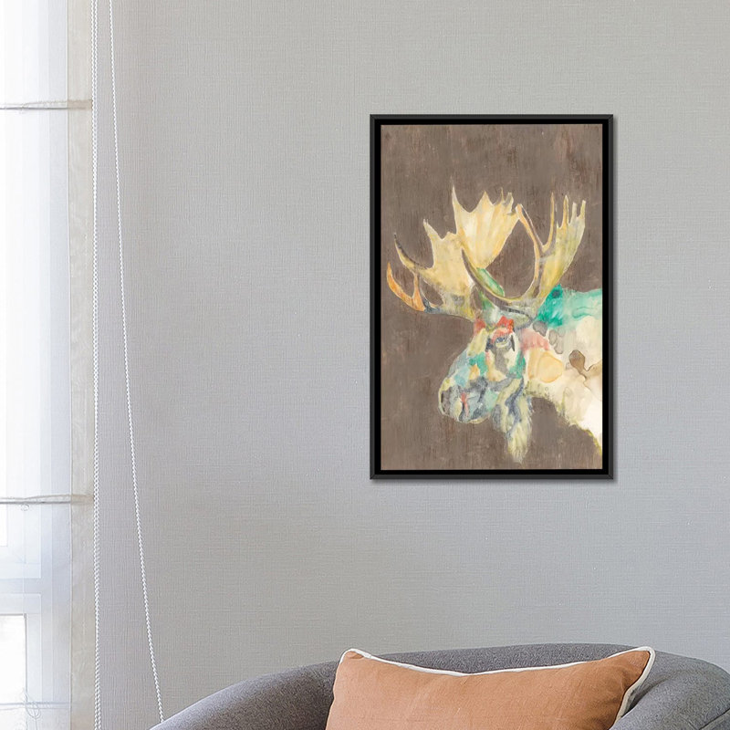 « rustique faune sauvage iv », reproduction sur toile, H 26 po x l 18 po x P 1,5 po, Toile avec cadre noir, Pas de tapis