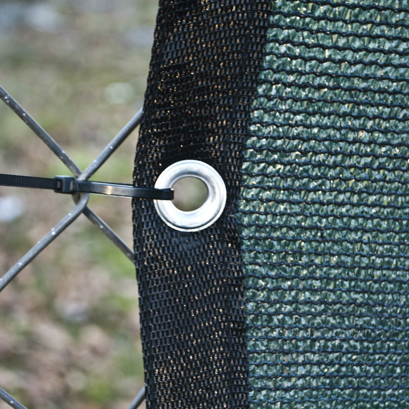 Dark Green Polyethylene Privacy Mesh Fence Screen with Grommets