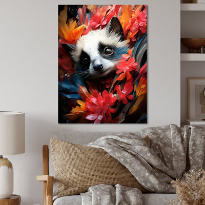 Pink And White Floral Meerkat Portrait - Meercat Metal Wall Art