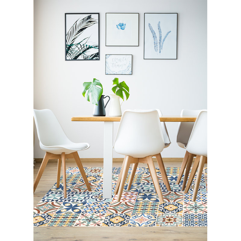 Alcia Vinyl Machine Printed Area Rug, Rectangle 133 x 200cm