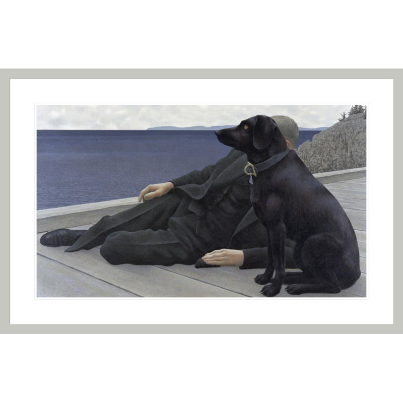 «Dog and Priest» par Alex Colville - impression giclée encadrée, H 27,32 po x l 41,5 po